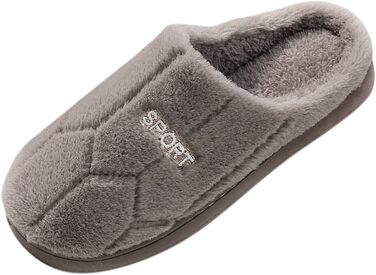 Тапочки жіночі зимові з плюшу, чоловічі теплих шерсті, зручні домашні тапочки, унісекс, колір коричневий, розмір 45 EU (#11)