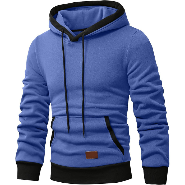 Світшот з капюшоном JMIERR для чоловіків, теплий, з кишенею, бавовна, колір зелений (L, блакитний)