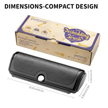 Щітка для собак та котів - двоколірна синьо-жовта, видаляє відмерле волосся та підшерсток, для собак та котів