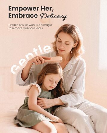 Щітка для волосся AIMIKE без пошкоджень, розпушувач з м'якими щетинками, безболісна розпушувальна щітка для складних вузлів, особливо делікатна до тонкого волосся, ідеальна для догляду за шкірою голови та масажу. Подушковий масажер LuxeSilk