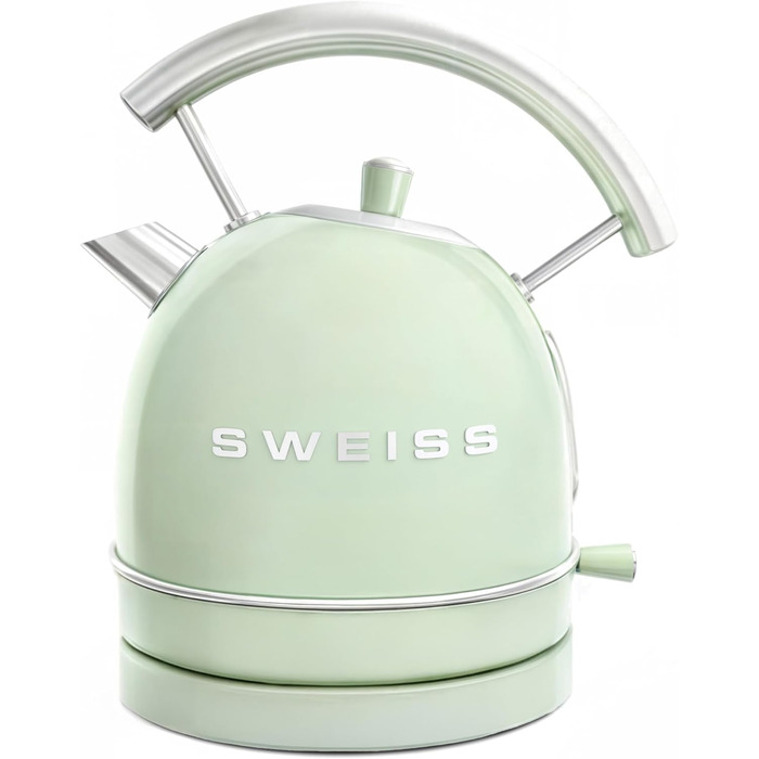 Електричний чайник SWEISS KTL6, Vintage, 1.5 л, нержавіюча сталь, зелений, 2200 Вт