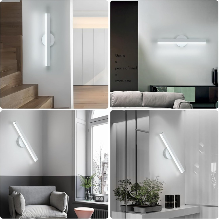 LED дзеркальна лампа Riserva 12W для ванної кімнати, поворотна 300°, чорна, 3000K/6500K