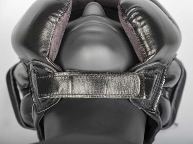 Paffen Sport PRO Mexican Boxing Headgear - Sparring Headguard for Kickboxing, Muay Thai - White (M/L, Black)
