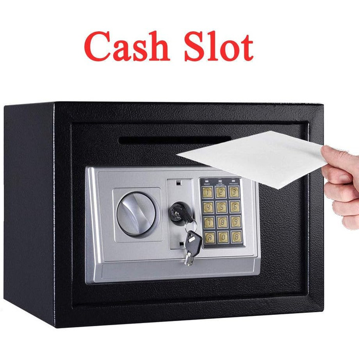 Електронний сейф Klein Tresor: водонепроникний, з цифровим замком та 2 ключами. Об'єм 4.6L, сірий. Підходить для зброї, боєприпасів, грошей, ювелірних виробів та документів.