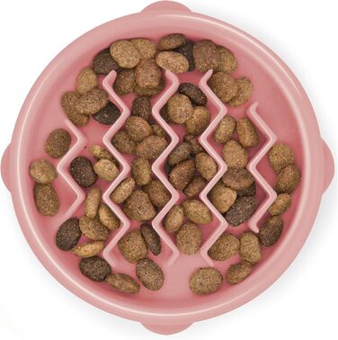 Миска для собак Outward Hound Fun Feeder, велика, рожева - уповільнює харчування, запобігає здуттям, нековзна миска для води та корму