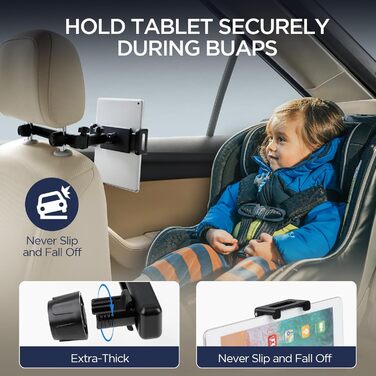Утримувач для планшета Romon у автомобіль, кріплення до підголівника, універсальний, 360° обертання, для смартфонів та планшетів 4.7-13 дюймів