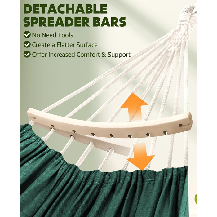 Гніздо-гамак з бавовни Chihee: м'який, дихаючий, для кемпінгу, 300 кг, з подушкою та стропами