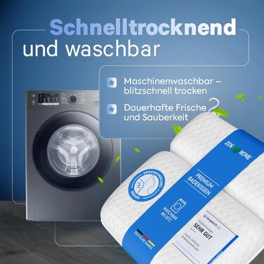 Bathtub Pillow • Ergonomic & Muscle-Relaxing Premium Bathtub Pillow • New 5D Special Foam • German Design • Climate Neutral & Sustainably Produced • Bathtub Pillow Neck Pillow Bathtub (White-3D)