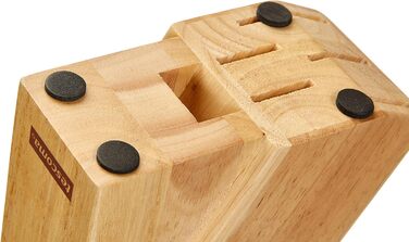 Набір для ножів і ножиць Tescoma, дерев'яний блок, 16x8x21 см, бежевий