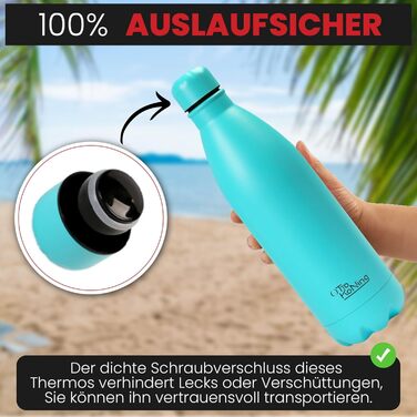 Термос-пляшка з нержавіючої сталі Otto Koning, 1000 мл, подвійні стінки, вакуумна ізоляція, BPA-free, зелений
