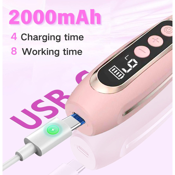 Електричний набір для манікюру та педикюру Nagelfräser 15 в 1, 20000 об/хв, рожевий