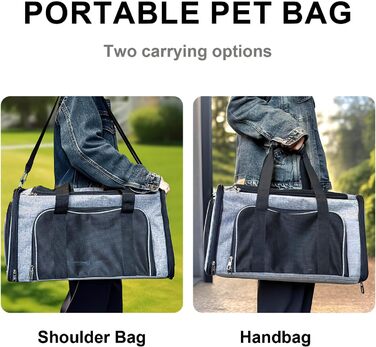 Транспортна сумка для котів та маленьких собак до 10 кг – складана, з прихованим дашком (фіолетовий, 50x30x30 см)