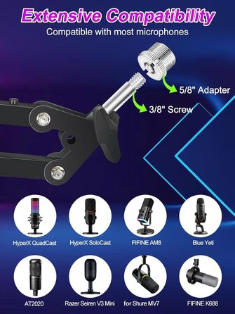 Кріплення для мікрофона YOUSHARES RGB, сумісне з Seiren Mini, V3 Mini/Chroma, Razer Seiren V2 X/Pro, Seiren X