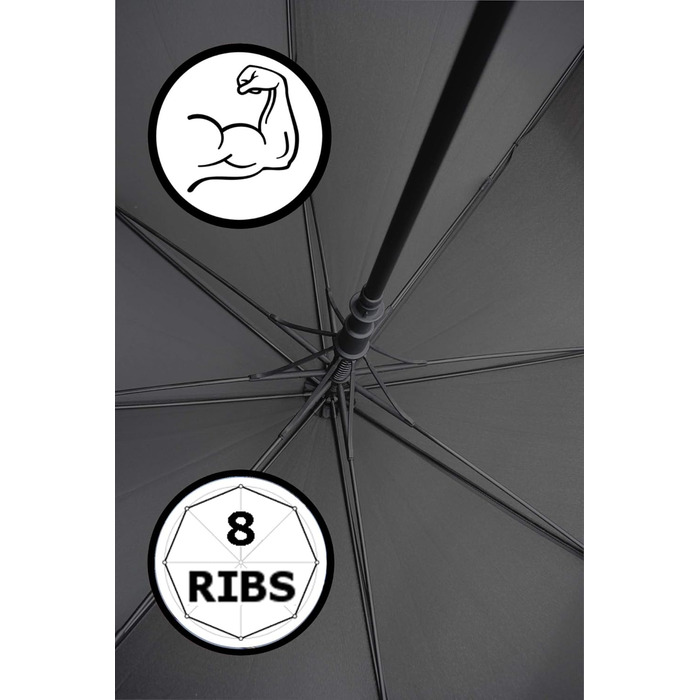 COLLAR AND CUFFS London XL Windproof Golf Umbrella - 154cm Fiberglass Frame - Automatic Open/Close - Red & Black