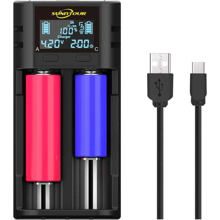 Зарядний пристрій для акумуляторів 21700 18650 LCD, універсальний зарядник для Li-ion, Ni-MH/Ni-CD AA/AAA, 21750, 20700, 26650
