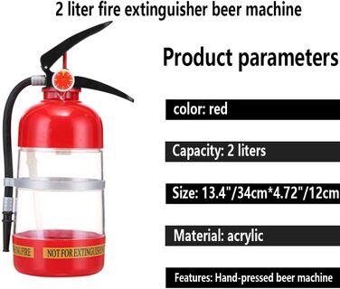 2L Whiskey Aerator, Fire Extinguisher Shape, Beer Maker for Wine, Beer, Whiskey, Drinks, Cocktails, Spirits