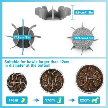 PETTOM 2 шт. миски для собак з нержавіючої сталі з антизалипанням, 2-в-1 миски для собак, годівниця для собак 1560 мл з неслизьким силіконовим дном, миска від заковтування для великих та середніх собак Ø21 см - 2 миски та 1 вставка