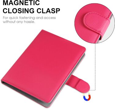 Чохол для електронного читача 6-7 дюймів: Pocketbook, Tolino, Sony, Kindle, Kobo. Шкіряний чохол, зелений (рожевий)