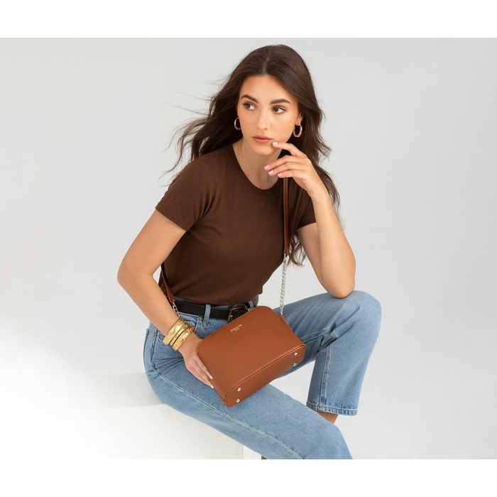 Сумка жіноча David Jones через плече, чорна: кросбоді, клатч, вечірня, повсякденна, зі шкіри PU, на ланцюжку