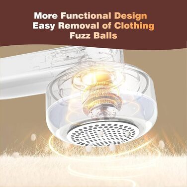 Електричний видальник ворсу для одягу з 3 лезами, портативний, USB, для тканини, ковдр, светрів (білий)