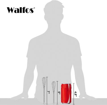 Віночок кухонний Walfos силіконовий (21.6 см, 25.4 см, 30.5 см) + нержавіюча сталь (13 см, 18 см) для збивання та перемішування