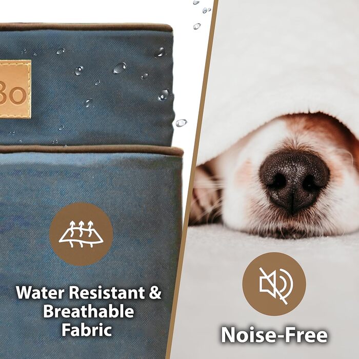 Ортопедичне ліжко для собак Ellie-Bo з memory foam, чорне, вологостійке, для клітки 76 см, розмір M (S - [L56 x W41 x H6cm], Green Water Resistant)