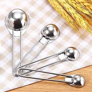 Stainless steel measuring cups, kitchen scale, measuring spoons, baking scoop, cooking utensils, teaspoons, sugar, coffee, measuring tool set, accurate measurement