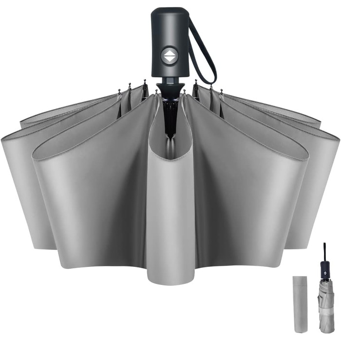 Візон парасолька автоматична, 8 спиць, тефлонове покриття, зелений (8 спиць - сірий)