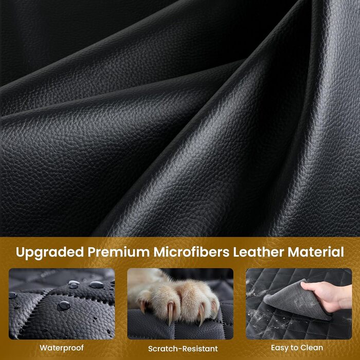 Pecute Dog Car Seat - XL Upgrade - Reinforced & Secure for Medium & Large Dogs - 70x61x55cm with 4 Straps
