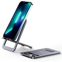 Підставка для планшета JSAUX з алюмінію, регульований тримач для iPad, Samsung Galaxy Tab, Kindle Fire, Steam Deck, ROG Ally, Switch та iPhone (Сірий)