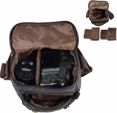 Чохол для камери Neuleben: водонепроникний, з канвасу, унісекс для DSLR (Дunkelgrau)