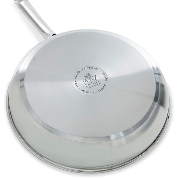 Сковорода з нержавіючої сталі з керамічним покриттям BK Cookware Allround (28 см) з кришкою, індукційна, склокришка, без PFAS, для плити, антипригарна, для тушкування, легко миється
