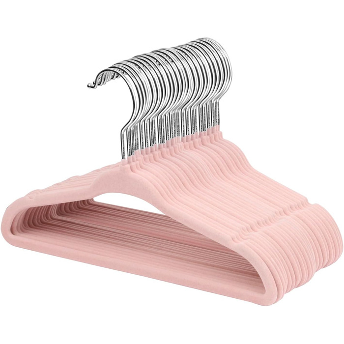 Плечики для дитячого одягу ManGotree з велюру, 30 шт, рожеві. Плечики для дитячого одягу з обертовим гачком, спеціальний дизайн для дитячої та дитячої одягу.