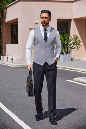 Жилет чоловічий COOFANDY, класичний, для ділового стилю, Regular Fit (Сіро-блакитний, 3XL)