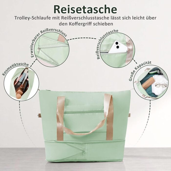 Набір валіз Merax 5 шт. з ABS-пластику, з колесами та TSA-замком, сіро-зелений