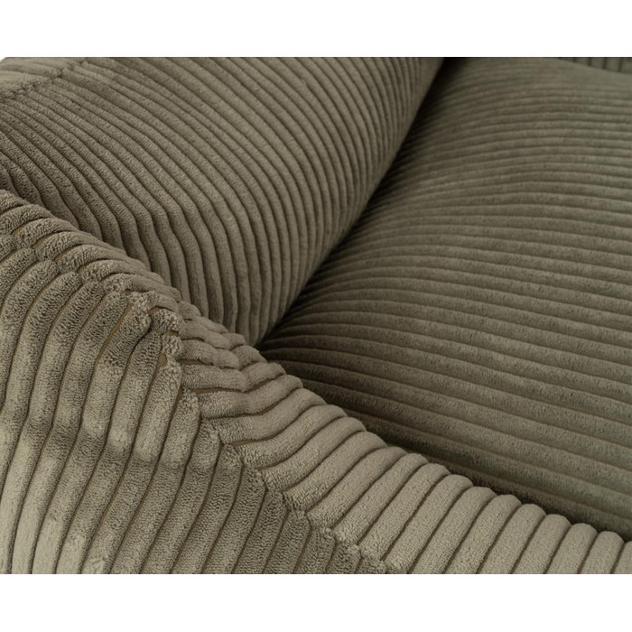 Knuffelwuff Dog Bed in Corduroy with Hand-Woven Character Olivia XL 105 x 75cm Khaki - Removable Cover - Washable - for Large, Medium and Small Dogs