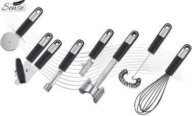 Міксер Fackelmann SENSE 26 см, ручний, для посуду з антипригарним покриттям, з нержавіючої сталі, з м'яким антиковзним руків'ям, срібно-чорний