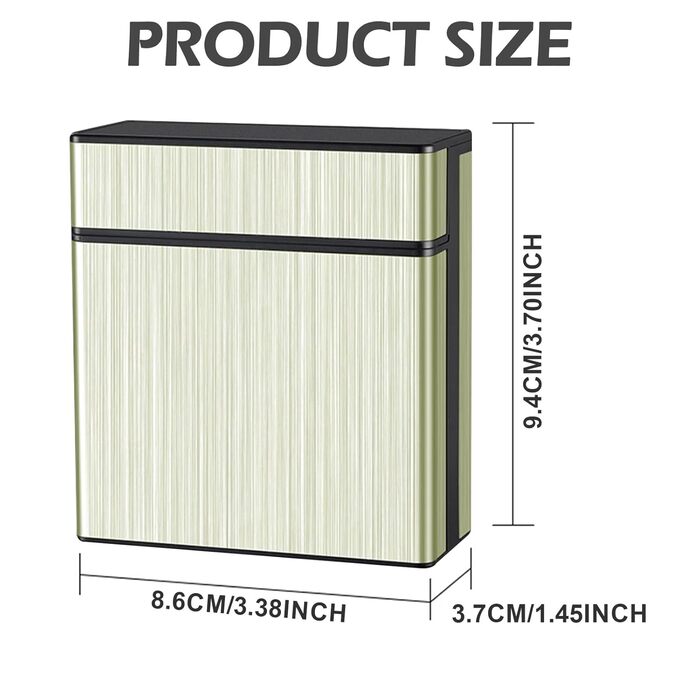 Металеве тютюнотримач для 40 сигарет, великий, з магнітною кришкою, золотий (для жінок та чоловіків)