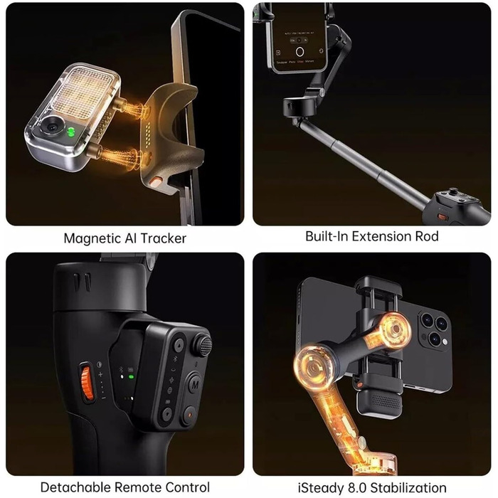 Штатив-стабілізатор Hohem iSteady V3 для смартфона: AI-трекінг, віддалений пульт, екран 1.22