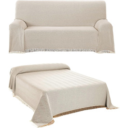 Daybed Cover - Living Room Blanket made of Cotton, Practical Throw as a Sofa Blanket or Couch Blanket - Bed Throw Blanket - High-Quality Bedspread in Beige, 180 x 260 cm