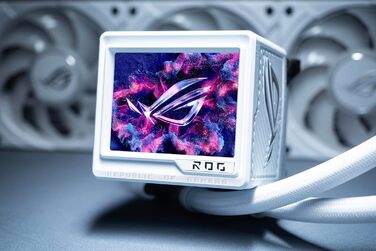ASUS Prime LC ARGB LCD - Система водяного охолодження CPU з LCD-дисплеєм (2.3 дюйма, Asetek, Daisy-Chain, для Intel LGA 1851, 1700, 1200, 115X, AMD AM5, AM4) 3 вентилятори