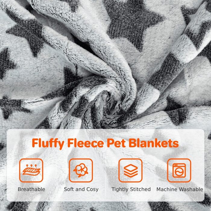 М'яка флісова ковдра для собак та котів Nobleza, 80 x 100 см, сіра. Ковдра для дивана, легко перуться.