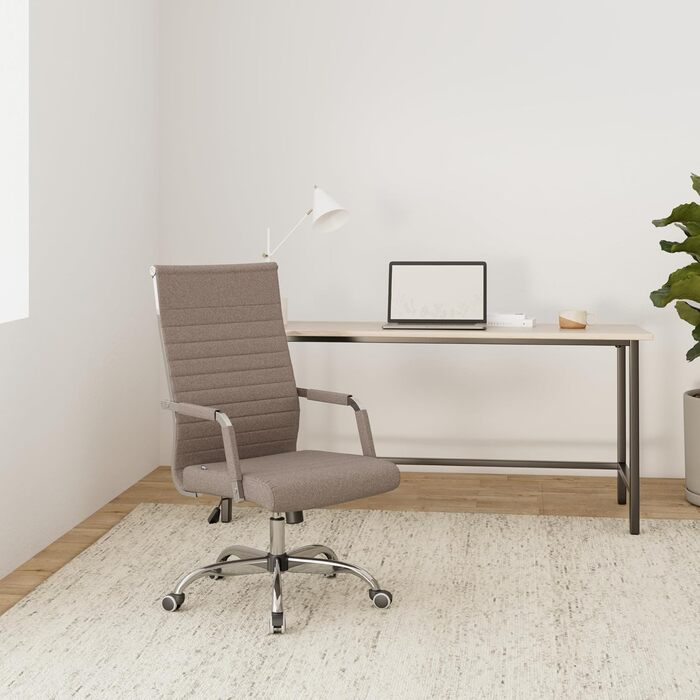 Ергономічне офісне крісло Amadora I з регулюванням висоти, поворотне на 360 градусів I з тканиною I міцне, витримує до 120 кг, колір: тауп (тканина)