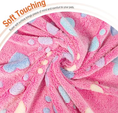М'яка ковдра для собак та котів, 3 шт. Тепла флісова ковдра для маленьких та середніх собак (серце)