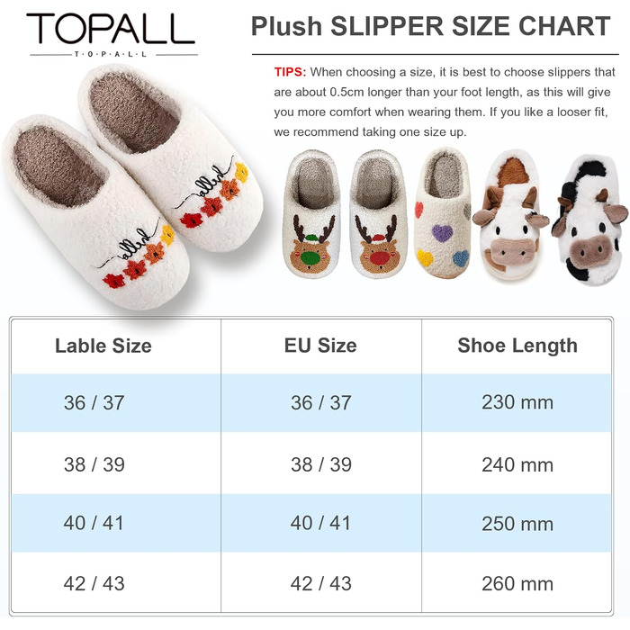 Теплі жіночі домашні тапочки TOPALL з пухом, зимові, м'які, антиковзаючі для жінок/чоловіків/унісекс (Mapleleaf, 40/41 EU)