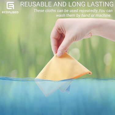 Серветки для прибирання з мікрофібри Eco-Fused (5 шт.) - двосторонні - для смартфонів, телевізорів, планшетів, ноутбуків, об'єктивів камер