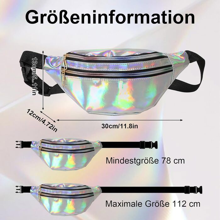 Дві жіночі поясні сумки/бананки: срібло + рожевий, водонепроникні, для активного відпочинку, подорожей та вечірок