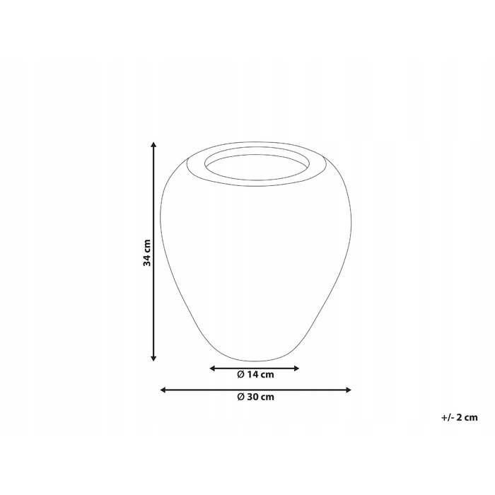 Декоративна керамічна ваза SKIONE, 34 см, світло-коричнева
