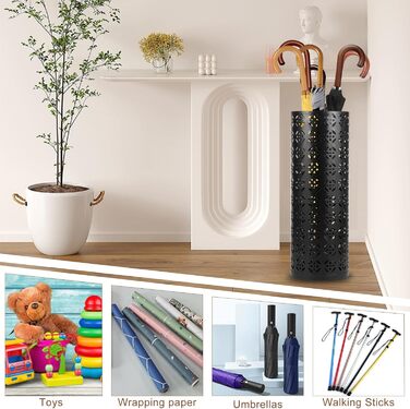 Металева підставка для парасоль та тростинок Rain Collection, 15x15x42 см (Чорний)