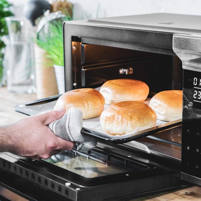 Міні-піч GASTROBACK Bake & Grill з конвекцією, 26 л, 5 функцій, Cool Touch, камінь для піци, дека, решітка та шампур